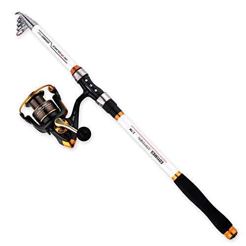 内祝い Eoyimeg 釣り竿とリールコンボ 中程度の重いポールとリール 伸縮ロッドキット 大人用 22ポンド ライン スピニングリール付き ホワイト 2 バスロッド Www Oroagri Eu