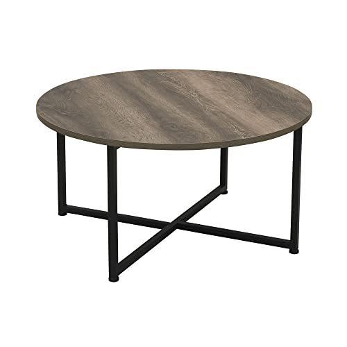 印象のデザイン Essentials Household 8079-1 Gray-Br Distressed | Table Coffee Round Ashwood こたつテーブルセット
