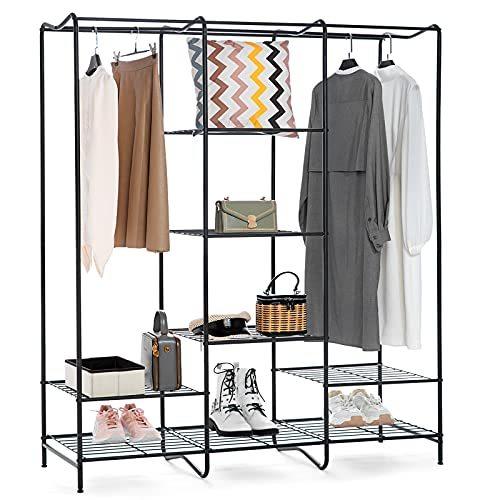 [定休日以外毎日出荷中] SimpleWise Rack Garment Freestanding Hanging Organizers Closet Rack Clothes ハンガーラック