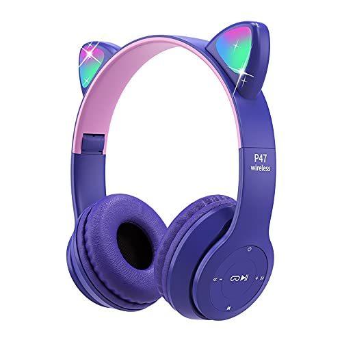 Cat 驚きの値段で Ear Headphone Kids Headphones with 最大51%OFFクーポン 85dB Safe Micamp;LED Light Vol Up