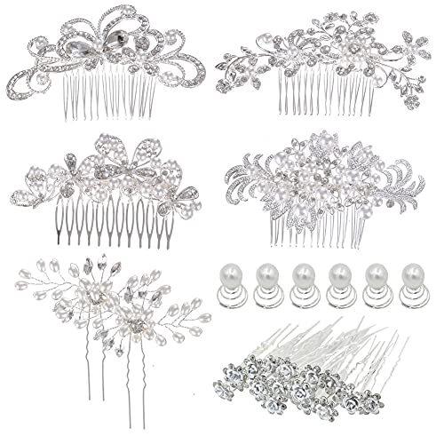 Insowni 32 Pack Silver Wedding Hair Side Combs U Shaped Twist Bridal Hair ヘアピン Ilgaimportadora Com