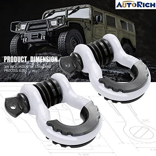 Autorich スチールシャックル 3 4インチ Dリング トレーラー接続リング 車 バイク 自転車 オフロード 7 8インチのネジピンと接続 スチールシャックル 2個セット Saikohshop315 ゴムアイソ Ys Autorich Ys 牽引フック