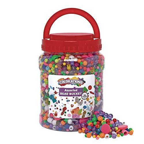 人気ブランドを Bucket Bead Assorted Value BDBKT - Colorations for Bulk, Beads, 3500 Kids, ひも、ひも用品