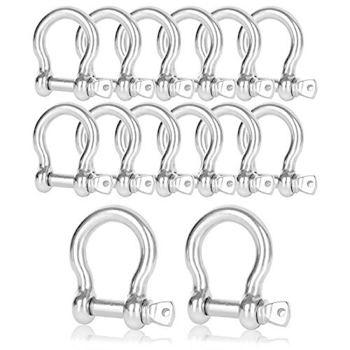 OWAYOTO Screw Pin Anchor Shackle 3/8 Inch 10mm 304 Stainless Steel Heavy Duty 2pcs 