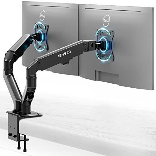 デュアルモニターアーム - 人間工学に基づいたモニタースタンド 2台用 デュアルモニターマウントデスク 17~27インチ 16.3ポンド アーム スイ