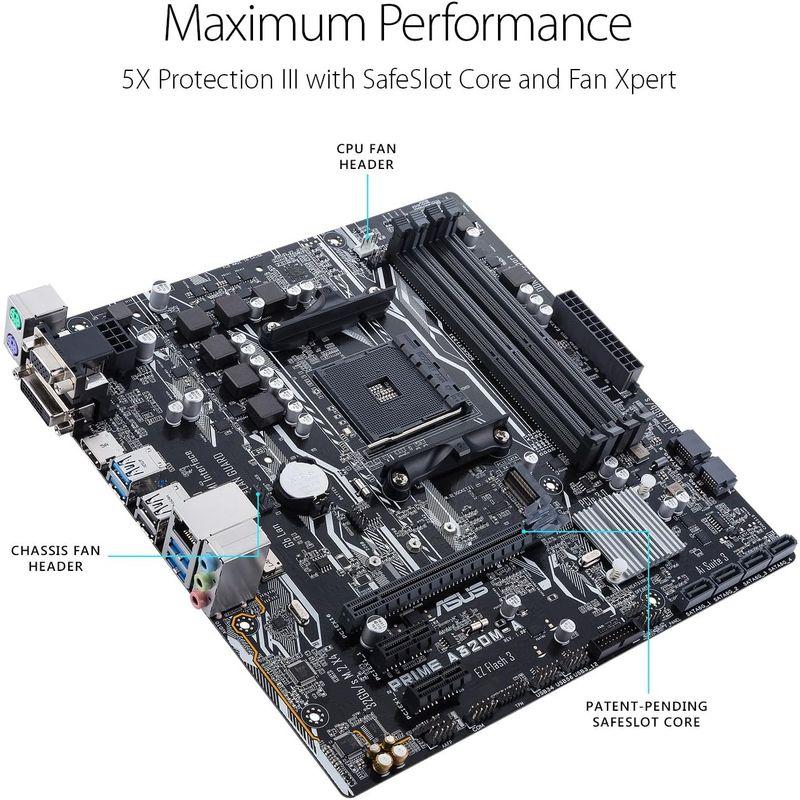 マザーボード AMD A320 ASUS 搭載 AM4 Socket 対応 PRIME A320M-A microATX｜saikou2021｜06