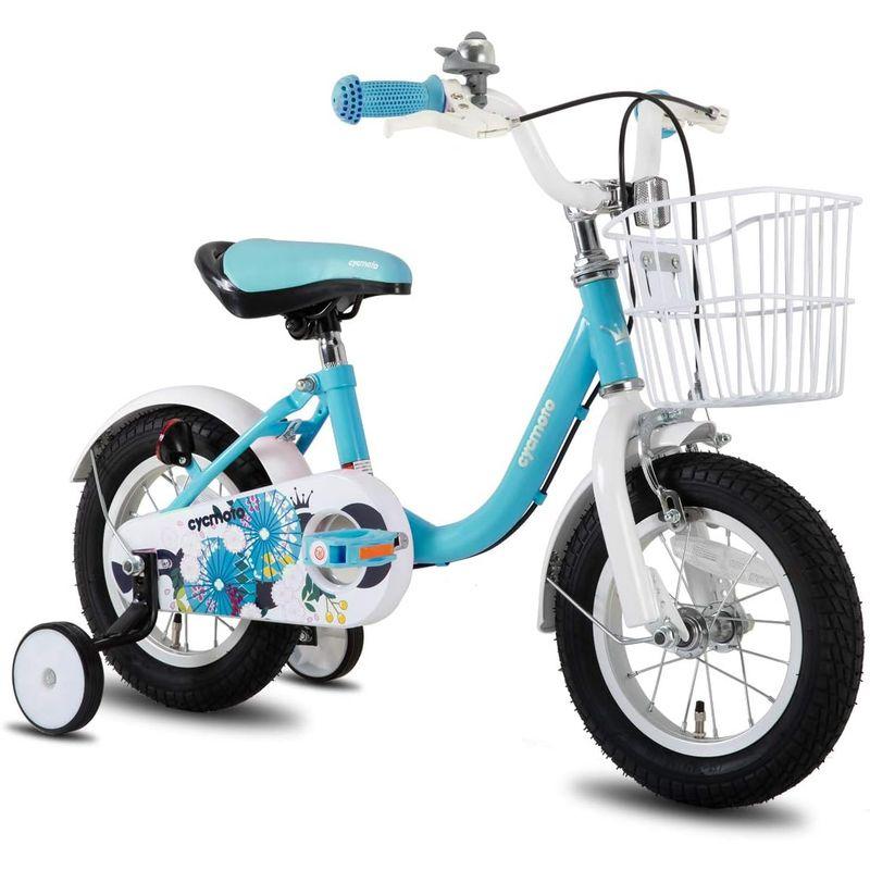 通販サイトです cycmoto 子供用自転車 2 3 4 5 6歳 12インチ 14インチ 16インチ 幼児用自転車 花と傘 補助輪付き 誕生日プレゼント