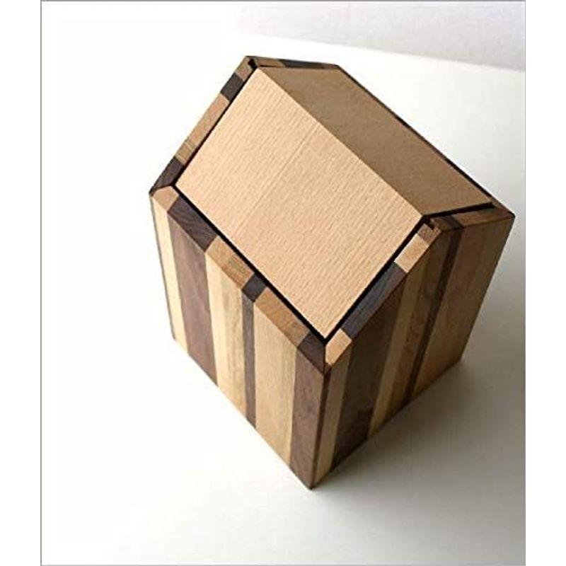 送料関税無料 ゴミ箱 ふた付き スイング 木製 おしゃれ かわいい ナチュラルウッドのダストボックス ハウスB map7222
