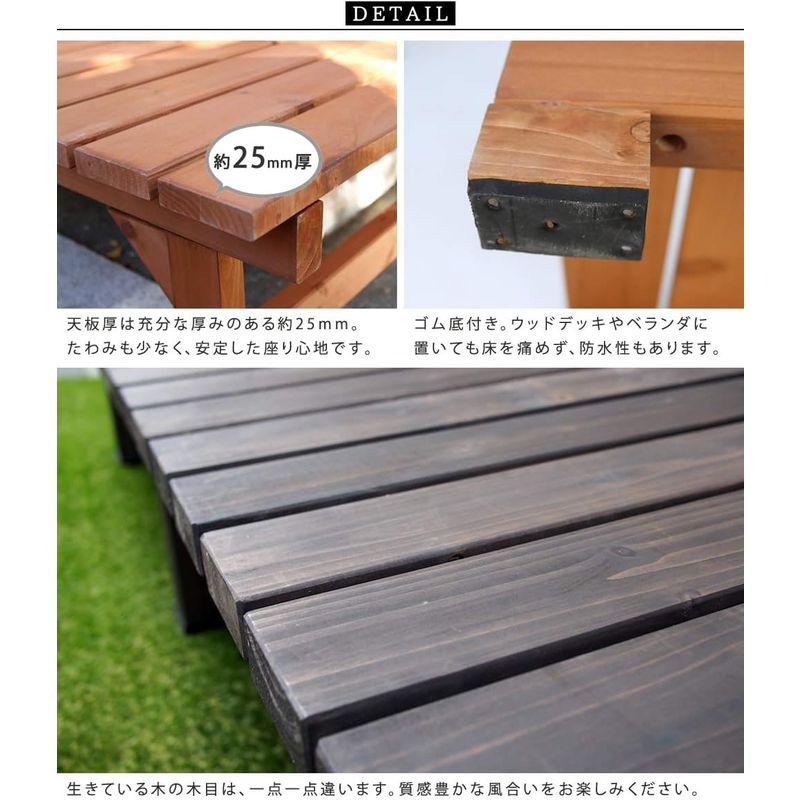 セール品の値段 ユニット縁台ベンチ hiyori（ひより) 155×55 単品 ライトブラウン DE-15555LBR(SST) 木製 ベンチ 長椅子 庭