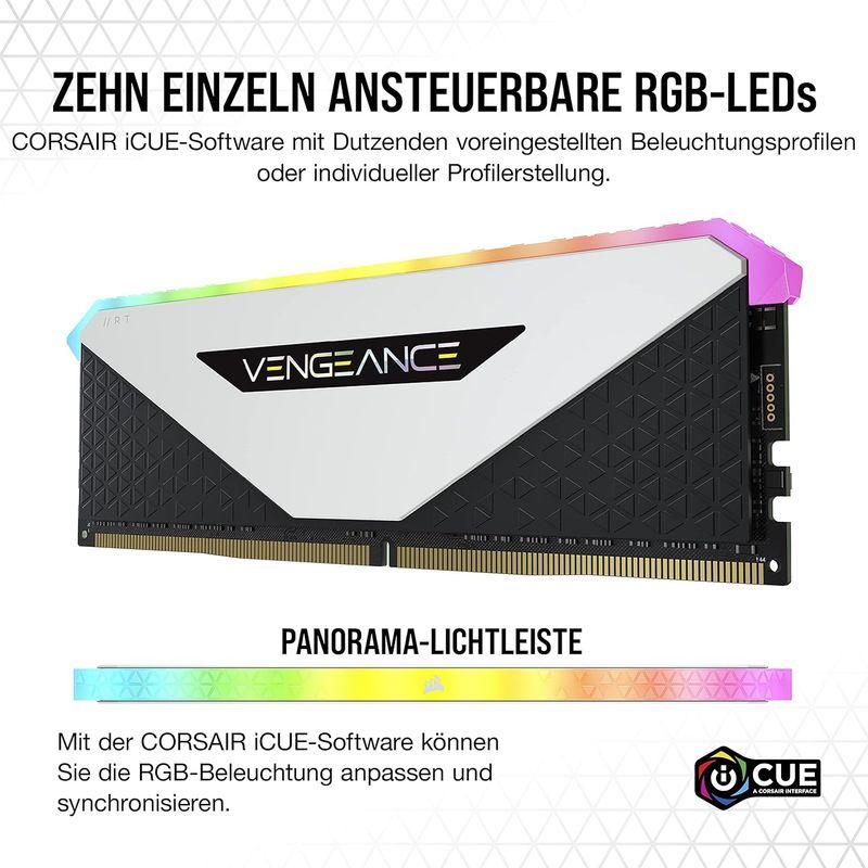 CORSAIR DDR4-32GB 3600MHz CL18 デスクトップPC用メモリ VENGEANCE RGB RT ホワイト 32GB｜saikou2021｜03