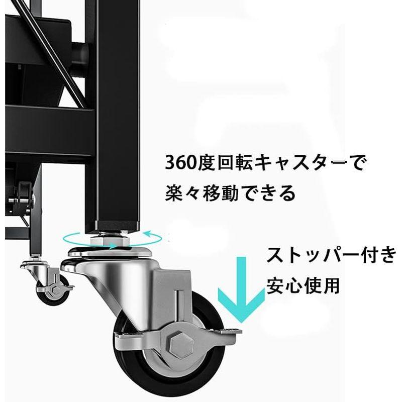 ワンピースの通販 メタルラック 折り畳みラック スチールラック 収納ラック キッチンラック 電子レンジ台 組立簡単 大容量 (3段 ホワイト)