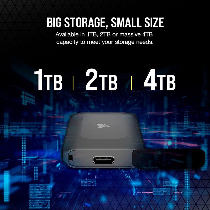 CORSAIR EX100U 1TB Portable USB Storage ポータブルSSD CSSD-EX100U1TB HD3759｜saikou2021｜05