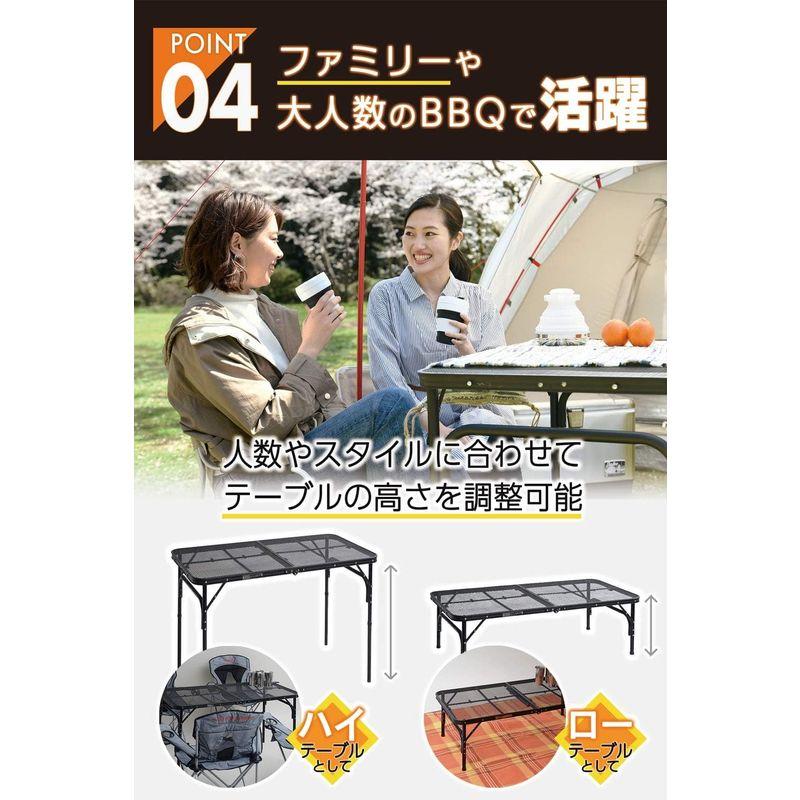 キャンパーズコレクション タフライトテーブル(幅120奥行60cm) TLT-1260(MBK)｜saikou2021｜05