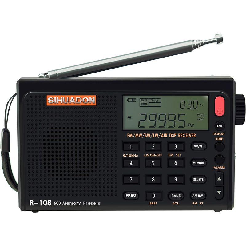 SIHUADON R108 小型短波ラジオ ポータブル 高感度受信 FM/AM/LW/SW/エアバンド BCLラジオ 航空無線 ATS スリ｜saikou2021｜05