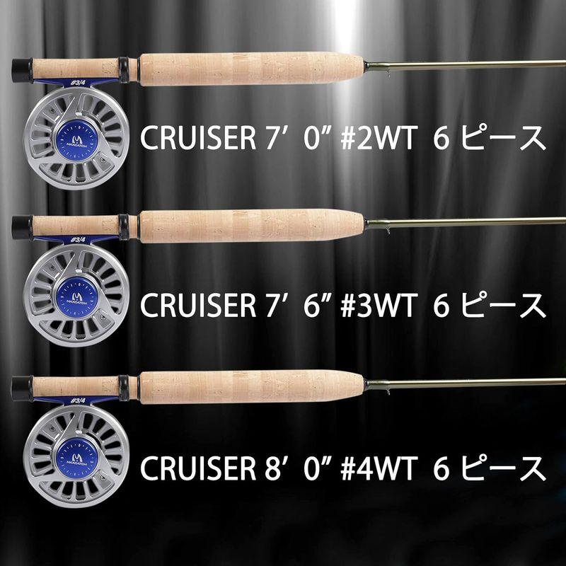 Maxcatch Cruiser フライフィッシングロッド; 3wt 7'6 '' 6ピース、IM10カーボンブランク、AAグレードリールシ｜saikou2021｜05