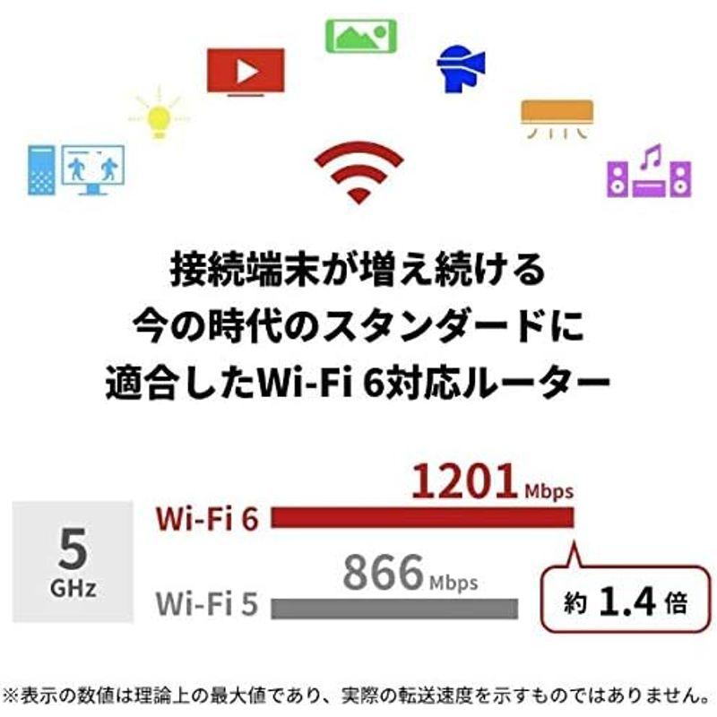 BUFFALO バッファロー 無線LANルーター エントリーモデル (Wi-Fi 6(11ax)対応/周波数2.4、5GHz/ブラック) W｜saikou2021｜06