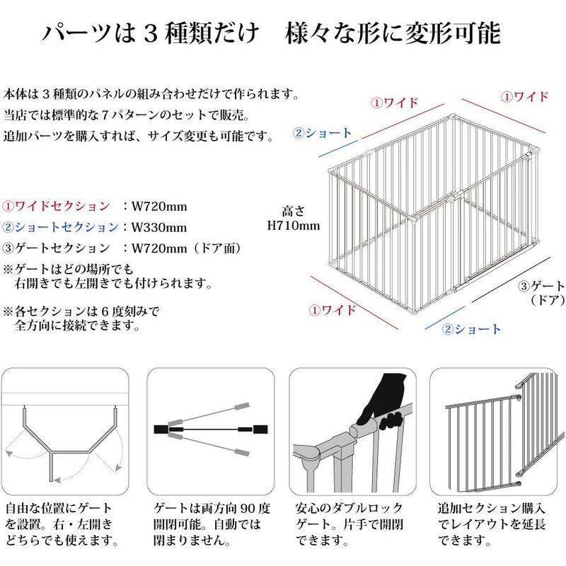 スカンジナビアン ペット ケージ ランチョンマット付 接続式 ジョイント サークル 犬 多頭飼い 多頭 おしゃれ スタイリッシュ シンプル｜saikou2021｜07