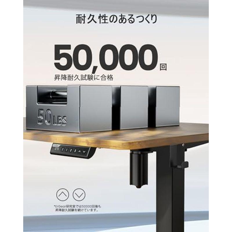 ErGear 電動 昇降式デスク スタンディングデスク オフィスワークテーブル 幅120cm 耐荷重80kg 高さメモリー機能 上下自動昇降｜saikou2021｜08