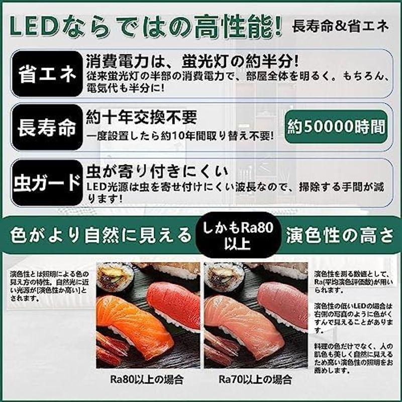 トラフ型 ledベースライト防雨防湿 薄型 器具一体形led 40形×2灯相当 IP65防水 一体型led一体型led 50W消費電力 高輝｜saikou2021｜07