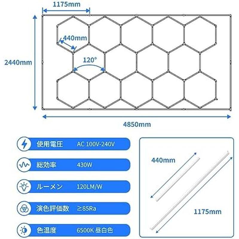 ガレージライト - 天井照明 430W 51600LM 6500K 高輝度 DIY ガレージライト - 天井照明 430W 51600LM 6500K 高輝度 DIY