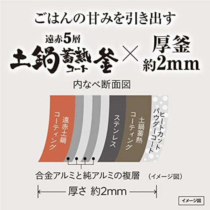 タイガー魔法瓶(TIGER) 炊飯器 5.5合 圧力IH 炊きたて 遠赤5層土鍋コート釜 粒立ち保温 お手入れ簡単 マットブラック JPV-｜saikou2021｜07