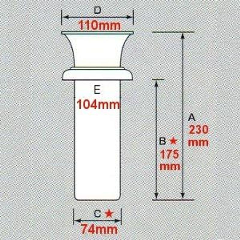 お墓用花立 ステンレス製 中入れ式 ツバ付 筒径：74mm リング下深さ：175mm 1対2本セット N-74｜saikou2021｜02