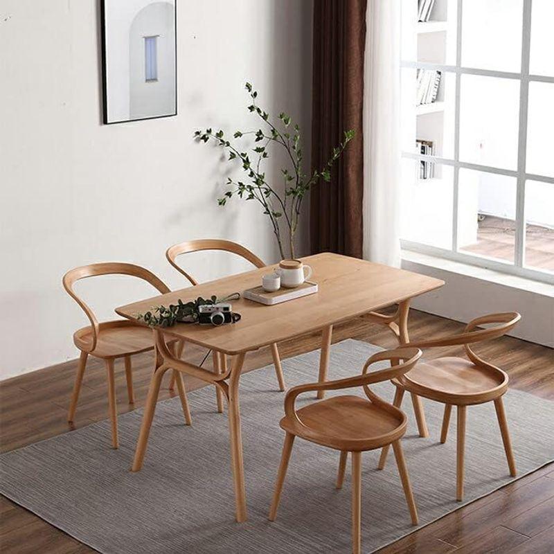 DiningChair 木製ダイニングチェアー帯 1脚 完成品 肘付き ブナ無垢材 人間工学デザイン エルゴノミクス 食卓椅子 ウッド ナチ｜saikou2021｜08