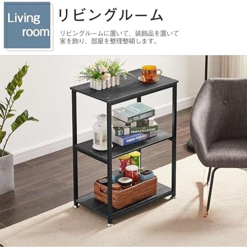 VECELO サイドテーブル 2つ角型バスケット付き ベッドサイド VECELO サイドテーブル 2つ角型バスケット付き ベッドサイド
