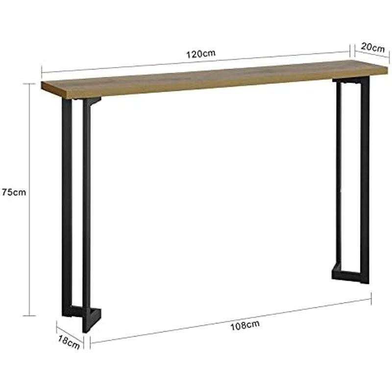 SoBuy コンソールテーブル 玄関テーブル サイドテーブル スリム 北欧風 幅120*奥20*高さ75cm 木目調 細長い 省スペース ス｜saikou2021｜03