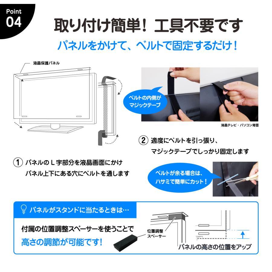 40インチ対応 テレビ液晶画面保護パネル 目に優しいブルーライトカット