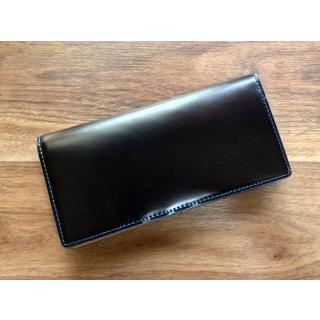 コードバン(馬尻革)×本ヌメ革 長財布（小銭入れ無し）/札入れ メンズ