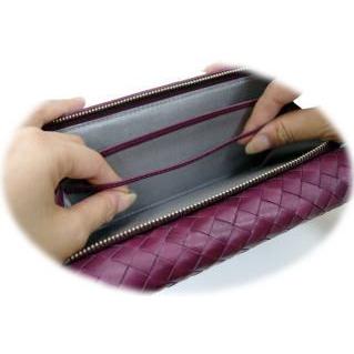 牛革 札入れ/メッシュ/イントレチャート/外ファスナー小銭入れ付長財布(アコーディオン ジャバラ)/レディース 得トク0706 |  | 03