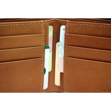 二つ折り財布/英国トーマス社製ブライドルレザー×ヌメ革二つ折りカード財布(小銭入れ無し・純札入) 得トク0706 |  | 03