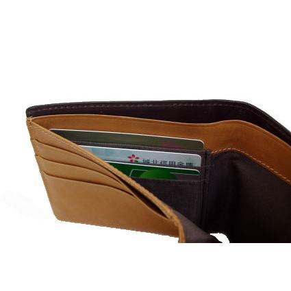 二つ折り財布/英国トーマス社製ブライドルレザー×ヌメ革二つ折りカード財布(小銭入れ無し・純札入) 得トク0706 |  | 04