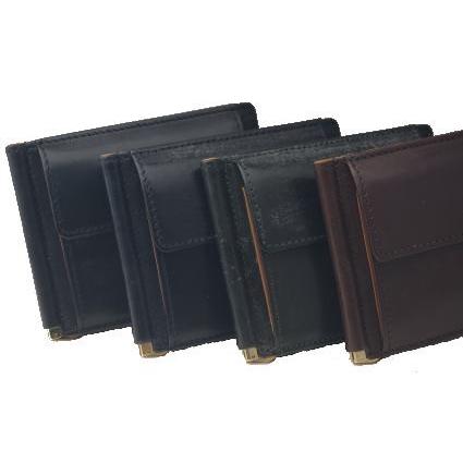 マネークリップ/英国トーマス社製ブライドルレザー×ヌメ革マネークリップ付き札ばさみ(小銭入れ付) 得トク0706 |  | 01