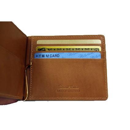 マネークリップ/英国トーマス社製ブライドルレザー×ヌメ革マネークリップ付き札ばさみ(小銭入れ付) 得トク0706 |  | 04