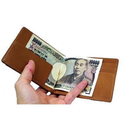 マネークリップ/英国トーマス社製ブライドルレザー×ヌメ革マネークリップ付き札ばさみ(小銭入れ付) 得トク0706 |  | 05