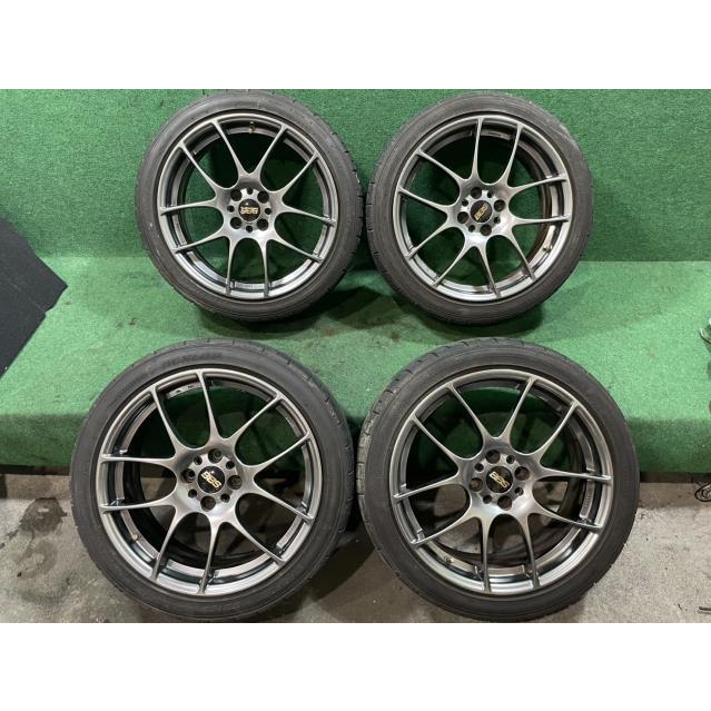 中古 BBS RF500 タイヤホイール17×7J＋48 PCD100 4穴 ダンロップ
