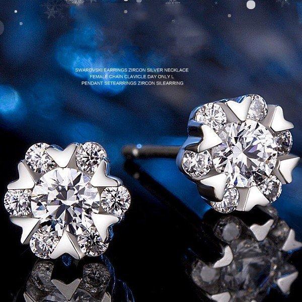 ピアス レディース スワロフスキー 雪花 雪の結晶 シルバー925 クリスマス アクセサリー｜saisaisai