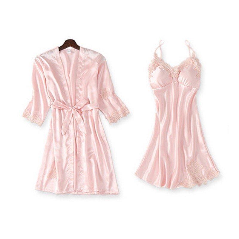 ルームウェア ナイトガウン キャミソールワンピース 上下2点セット