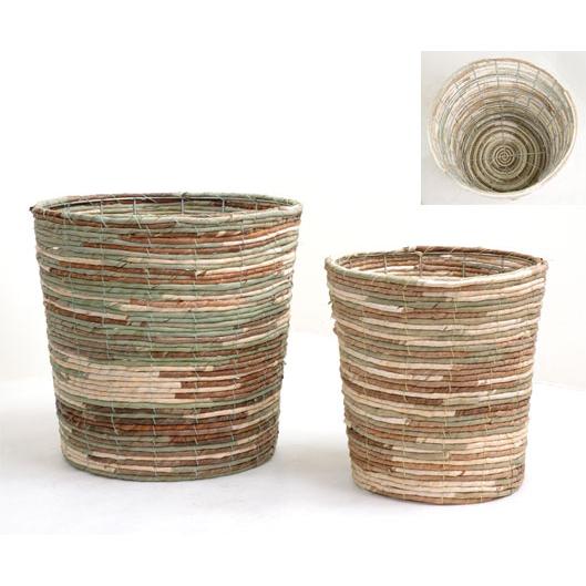 鉢カバー ミックス 観葉植物 8号鉢用 エスニックだけどどこにでも合う 陶器よりずっとお求めやすい鉢カバー バナナリーフ 天然素材 バスケット Kb 観葉植物の専門店 彩植健美 通販 Yahoo ショッピング