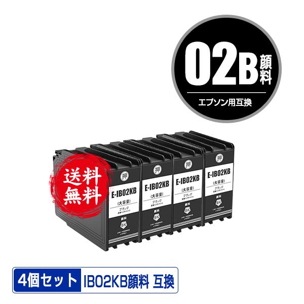 IB02KB　ブラック　顔料　PX-M7H5R2　エプソン　IB　PX-M7TH5R2)　PX-M711TR2　インクカートリッジ　02　送料無料　大容量　お得な4個セット　互換インク　PX-M711R2　(IB02B