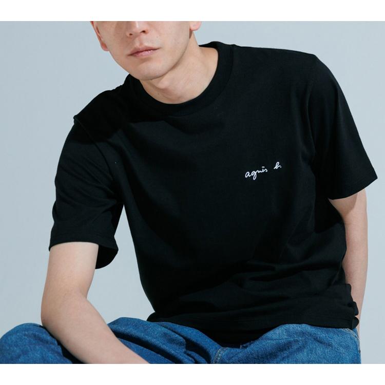 先着50名 ブランドバッグ無料進呈 アニエスベー Agnes B 誠実 ロゴシャツ コットン ロゴtshirt 男女兼用 丸首 ロゴtシャツ ｔ シャツ