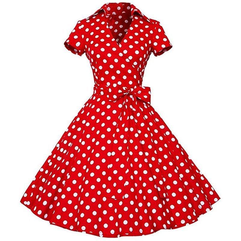 日本未入荷 レトロ 復古風 80年代 レディース スイング 波点 S Aライン ヴィテージ 水玉柄プリントロカビリー ワンピース その他ボトムス パンツ サイズ L Www We Job Com