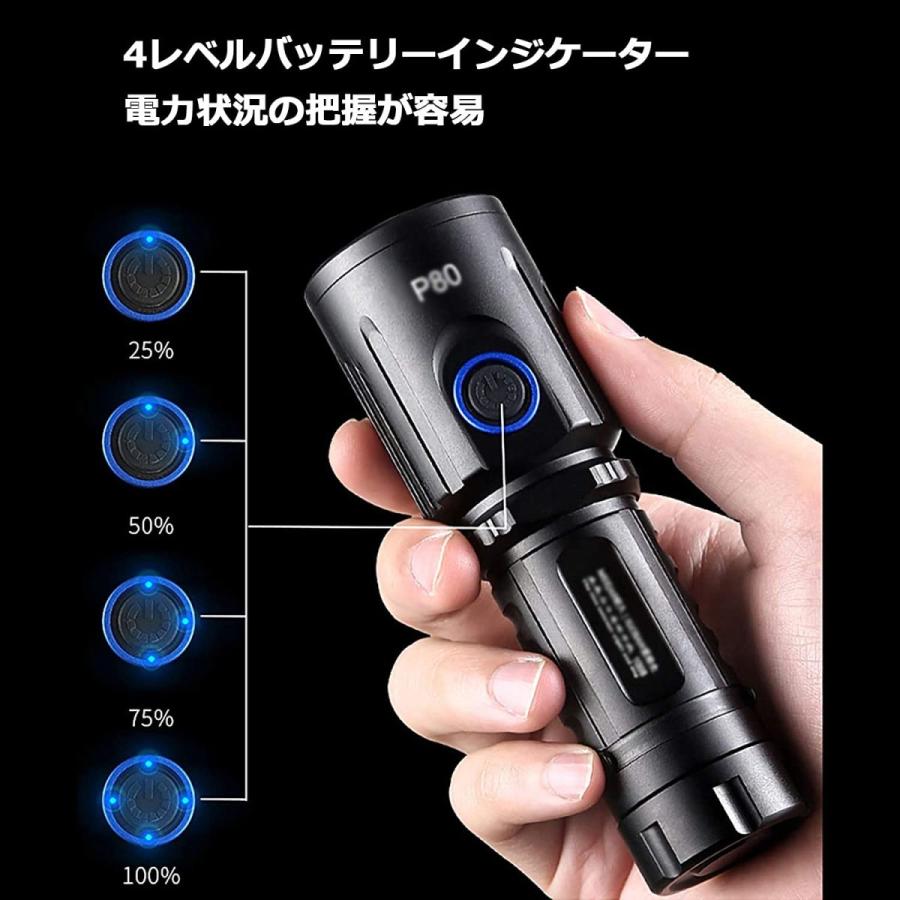 懐中電灯 Led 強力 軍用 最強 ズーム式