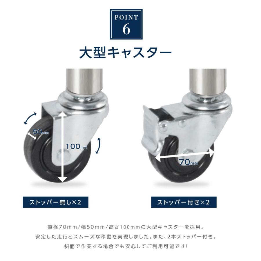 日本製造 ステンレス製 コンロ台 キャスター付き 業務用 奥600×高さ650mm 置棚 作業台棚 ステンレス棚 カウンターラック キッチンラック 二段棚 kot2ca650 爆買の画像