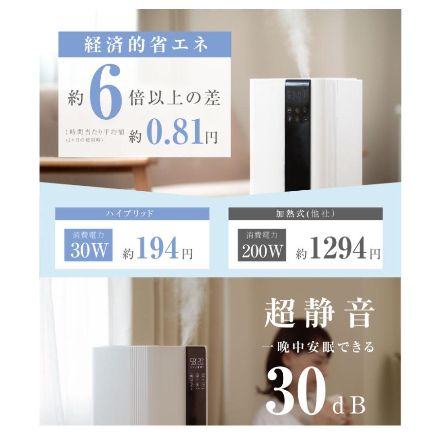 TAKASYOU 加湿器 ハイブリッド加湿器 四重除菌 5L大容量 空焚き