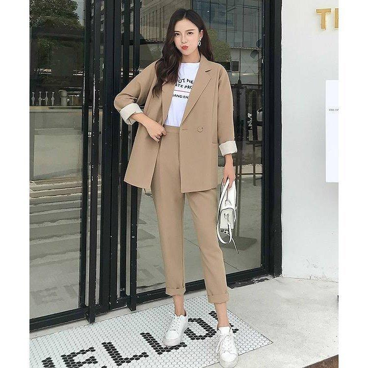 登場 レディースブラウンパンツスーツ パンツスーツ上下 Alrc Asia