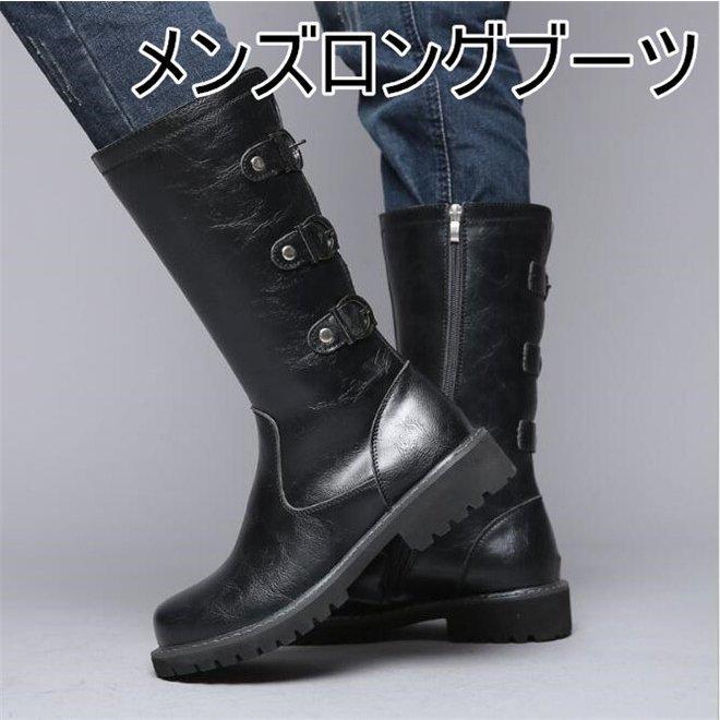 再入荷 ロングブーツ 革ブーツ バイクブーツ メンズ新作 ロングブーツ メンズシューズ バイク用品 防寒防風 かっこいい コスプレイヤー ステージ用靴 ライディングブーツ 冬 ブーツ Worldwidemag It