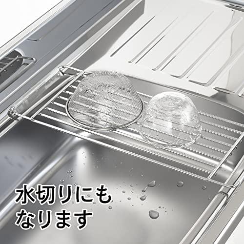 ヨシカワ 水切り 水切りラック 料理 頑丈 幅19.2×奥行47×高1.3cm 日本製 調理スペースになる シンクサイド サポートラック Hi!シリーズ 2869145｜saiyas｜04